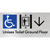 Unisex Accessible Toilet on Ground Floor Via Lift with Large Directional Arrow