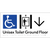 Unisex Accessible Toilet on Ground Floor Via Lift w/Large Arrow