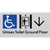Unisex Accessible Toilet on Ground Floor Via Lift with Large Directional Arrow