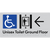 Unisex Accessible Toilet on Ground Floor Via Lift with Large Directional Arrow