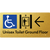 Unisex Accessible Toilet on Ground Floor Via Lift with Large Directional Arrow