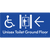 Unisex Accessible Toilet on Ground Floor Via Lift with Large Directional Arrow