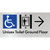Unisex Accessible Toilet on Ground Floor Via Lift with Large Directional Arrow