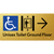 Unisex Accessible Toilet on Ground Floor Via Lift with Large Directional Arrow