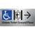 Unisex Accessible Toilet on Ground Floor Via Lift with Large Directional Arrow