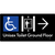 Unisex Accessible Toilet on Ground Floor Via Lift with Large Directional Arrow