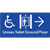 Unisex Accessible Toilet on Ground Floor Via Lift with Large Directional Arrow