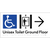 Unisex Accessible Toilet on Ground Floor Via Lift with Large Directional Arrow
