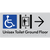 Unisex Accessible Toilet on Ground Floor Via Lift with Large Directional Arrow