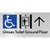 Unisex Accessible Toilet on Ground Floor Via Lift with Large Directional Arrow