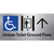Unisex Accessible Toilet on Ground Floor Via Lift with Large Directional Arrow