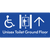Unisex Accessible Toilet on Ground Floor Via Lift with Large Directional Arrow