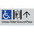 Unisex Accessible Toilet on Ground Floor Via Lift with Large Directional Arrow