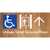 Unisex Accessible Toilet on Ground Floor Via Lift with Large Directional Arrow