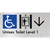 Unisex Accessible Toilet on Level 1 Via Lift w/ Large Arrow