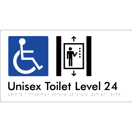 Unisex Accessible Toilet on Level 21 Via Lift - Braille Tactile Signs Aust.