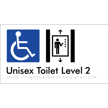 Unisex Accessible Toilet on Level 2 Via Lift - Braille Tactile Signs Aust.