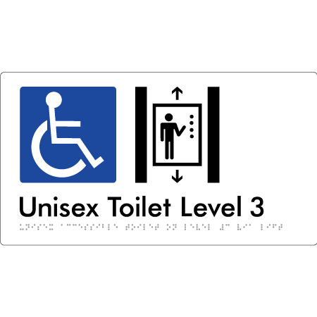 Unisex Accessible Toilet on Level 3 Via Lift - Braille Tactile Signs Aust.