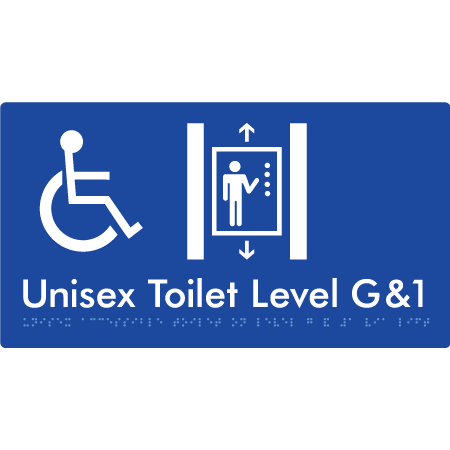 Unisex Accessible Toilet on Level G&1 Via Lift - Braille Tactile Signs Aust.