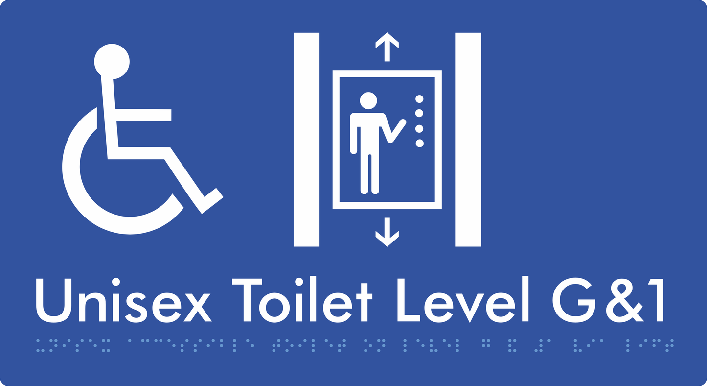 Unisex Accessible Toilet on Level G&1 Via Lift - Braille Tactile Signs Aust.