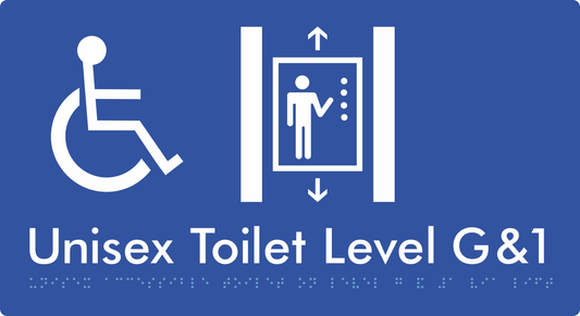 Unisex Accessible Toilet on Level G&1 Via Lift - Braille Tactile Signs Aust.