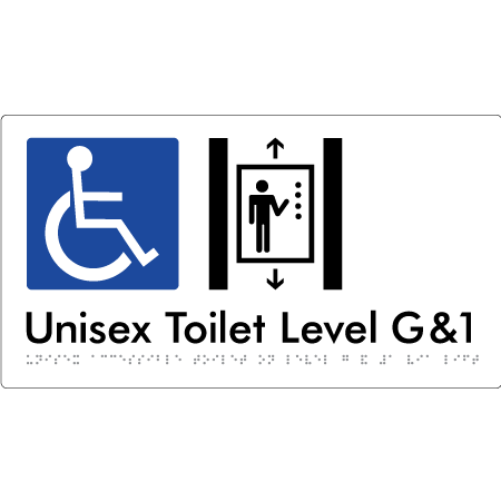 Unisex Accessible Toilet on Level G&1 Via Lift - Braille Tactile Signs Aust.