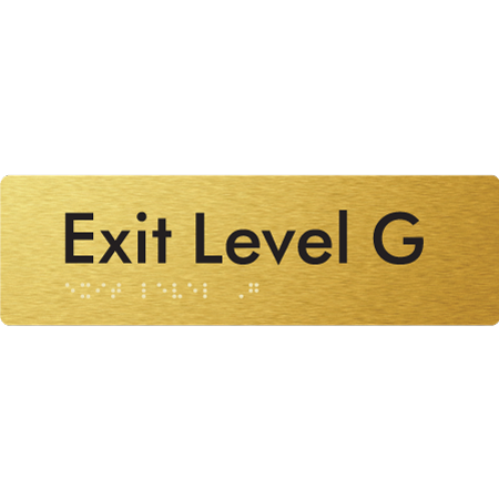 Exit Level G - Braille Tactile Signs Aust.