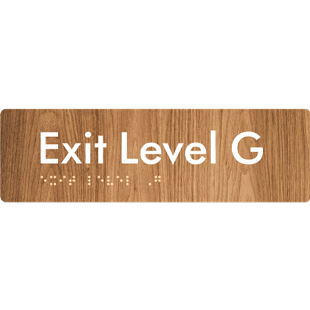 Exit Level G - Braille Tactile Signs Aust.