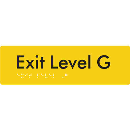 Exit Level G - Braille Tactile Signs Aust.