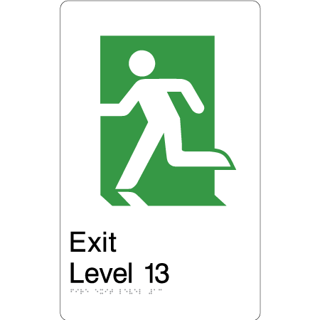 Fire Exit Level 13 - Braille Tactile Signs Aust.