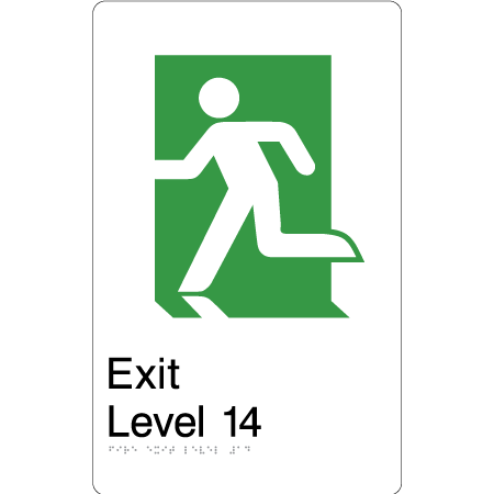 Fire Exit Level 14 - Braille Tactile Signs Aust.