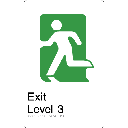 Fire Exit Level 3 - Braille Tactile Signs Aust.