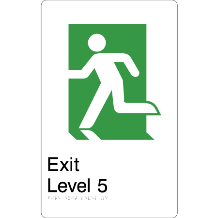 Fire Exit Level 5 - Braille Tactile Signs Aust.