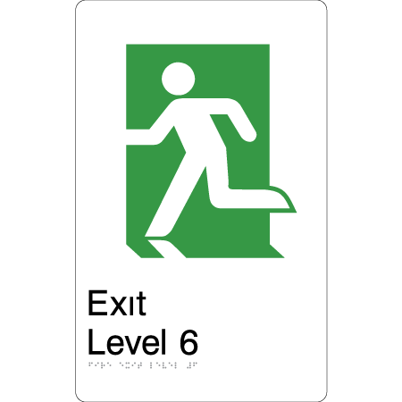 Fire Exit Level 6 - Braille Tactile Signs Aust.