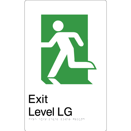 Fire Exit Level Lower Ground - Braille Tactile Signs Aust.