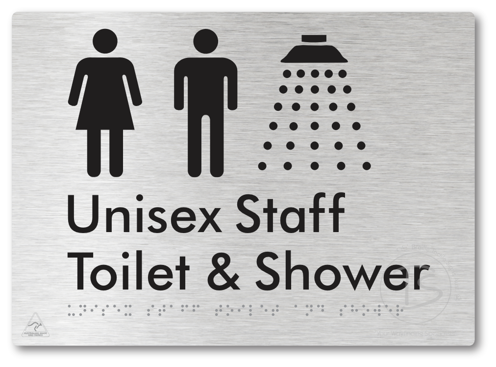 Unisex Staff Toilet & Shower - Braille Tactile Signs Aust.