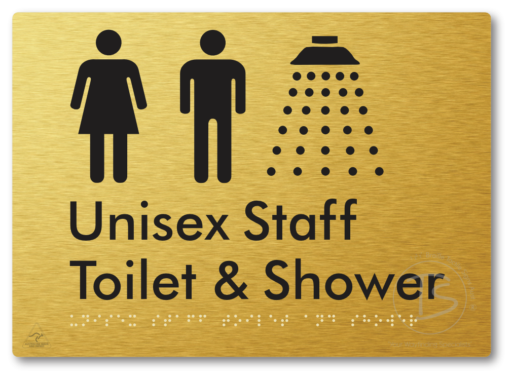 Unisex Staff Toilet & Shower - Braille Tactile Signs Aust.