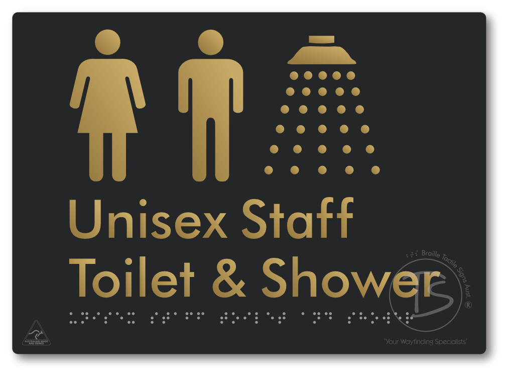 Unisex Staff Toilet & Shower - Braille Tactile Signs Aust.
