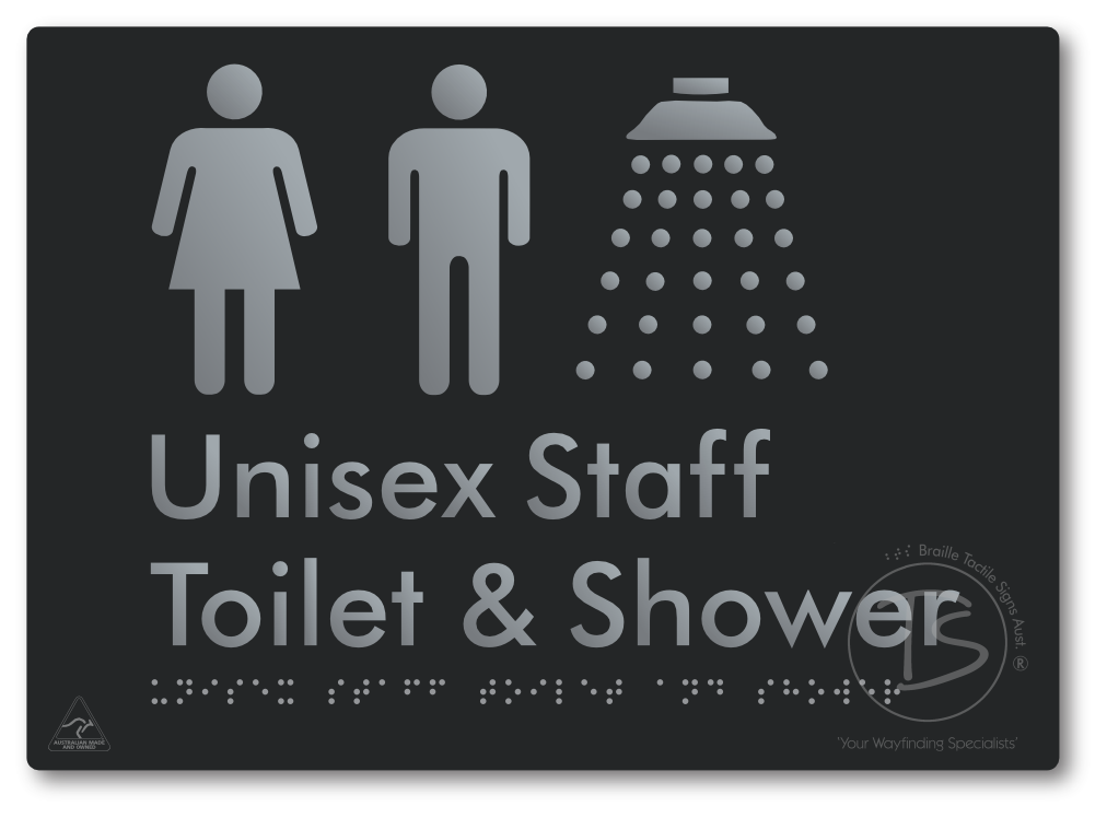 Unisex Staff Toilet & Shower - Braille Tactile Signs Aust.