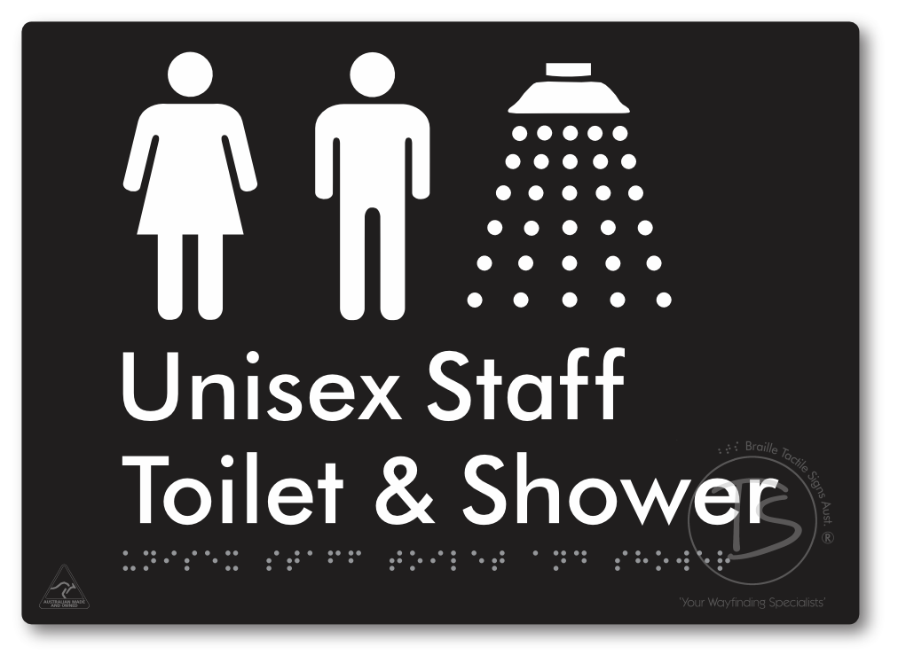 Unisex Staff Toilet & Shower - Braille Tactile Signs Aust.
