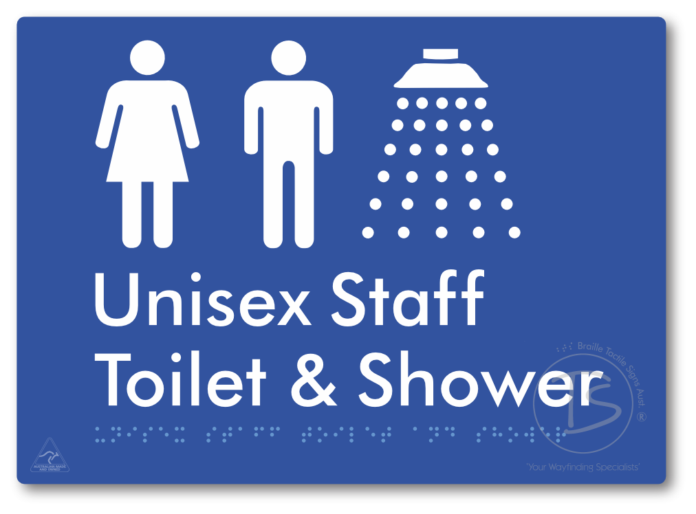 Unisex Staff Toilet & Shower - Braille Tactile Signs Aust.