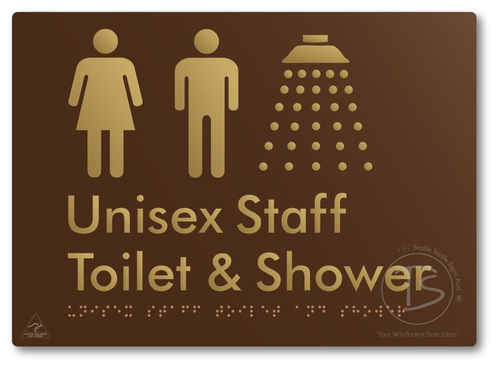 Unisex Staff Toilet & Shower - Braille Tactile Signs Aust.