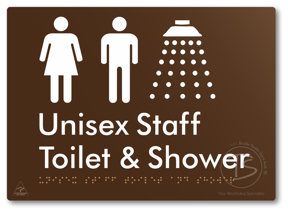 Unisex Staff Toilet & Shower - Braille Tactile Signs Aust.