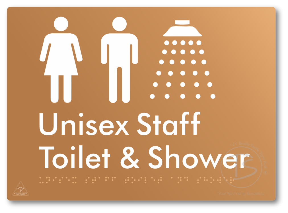 Unisex Staff Toilet & Shower - Braille Tactile Signs Aust.