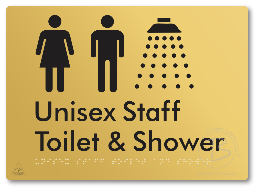 Unisex Staff Toilet & Shower - Braille Tactile Signs Aust.