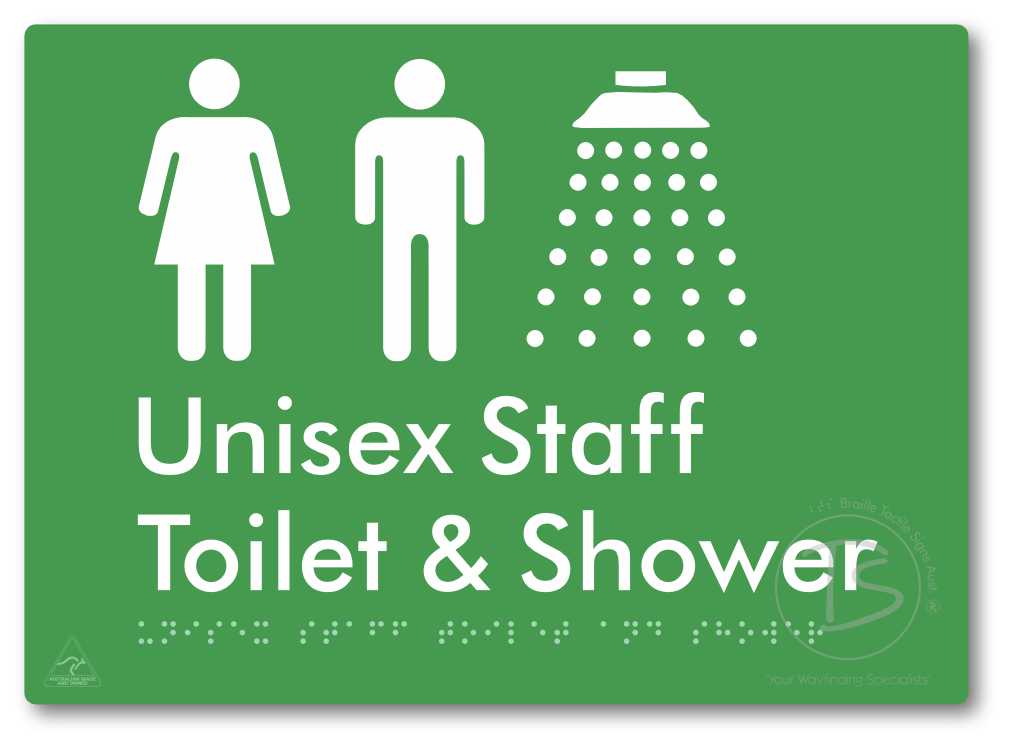 Unisex Staff Toilet & Shower - Braille Tactile Signs Aust.