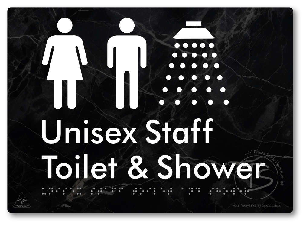 Unisex Staff Toilet & Shower - Braille Tactile Signs Aust.