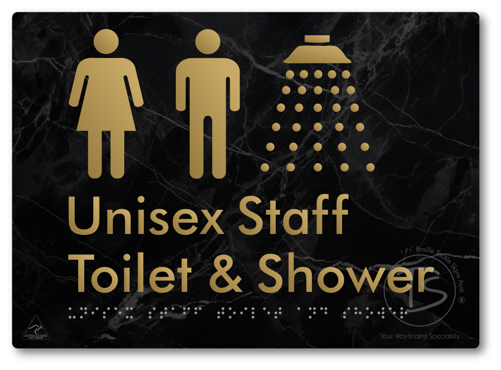 Unisex Staff Toilet & Shower - Braille Tactile Signs Aust.
