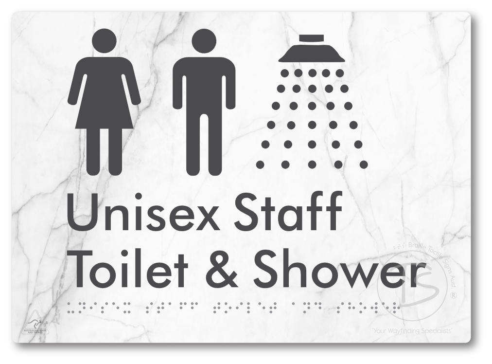 Unisex Staff Toilet & Shower - Braille Tactile Signs Aust.