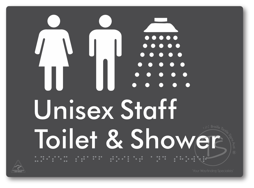 Unisex Staff Toilet & Shower - Braille Tactile Signs Aust.